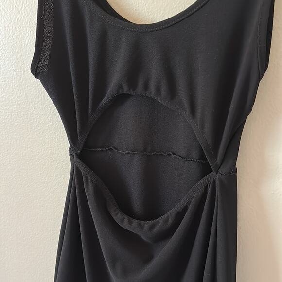 VTG 90s Y2K Femme Lux Black Cut Out Bodycon Mini Dress Size 8 Black - Picture 4 of 8